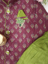 Infants Green Maroon  Traditional IndoWestern  set - shoes included